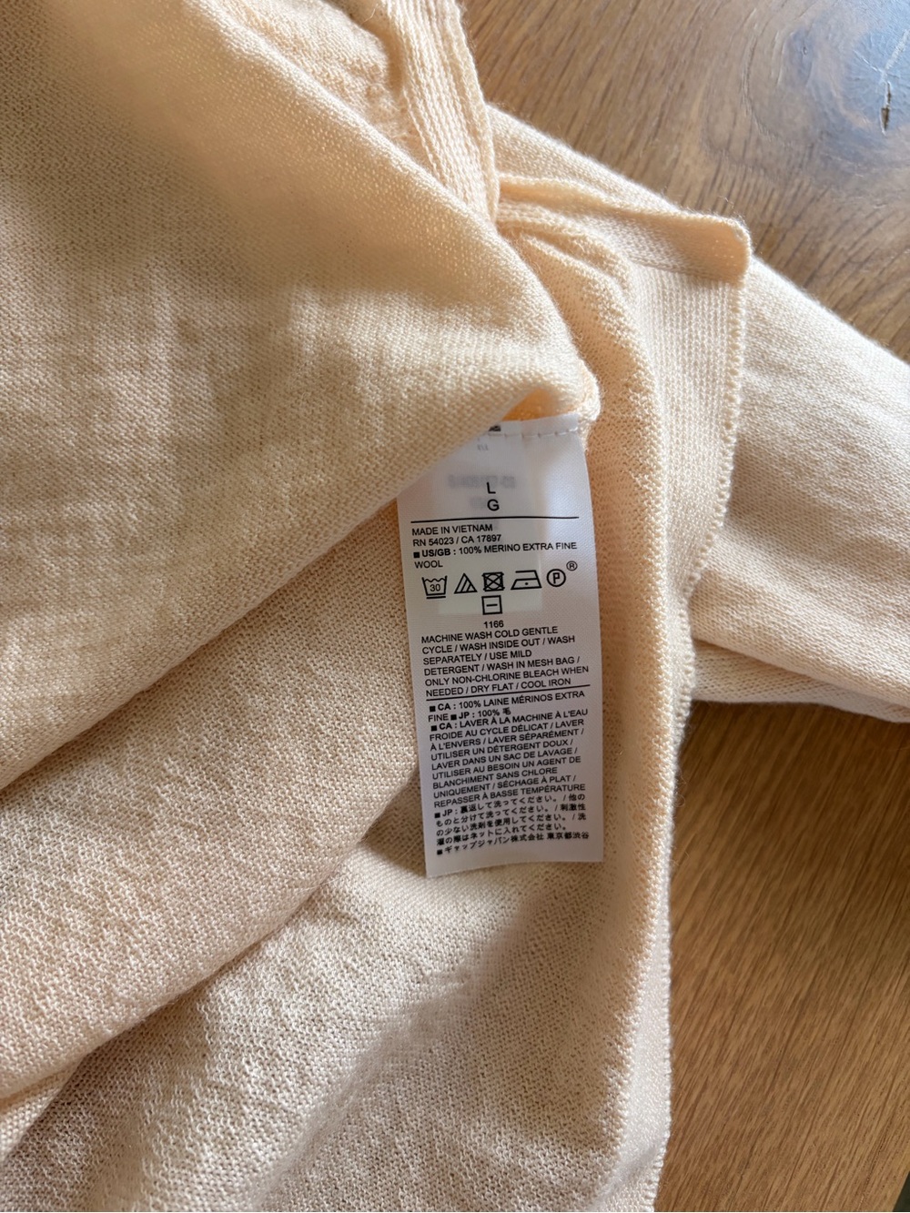 Banana Republic 100% Merino Wool Polo Sweater Collared V-Neck Cream L - Picture 7 of 11